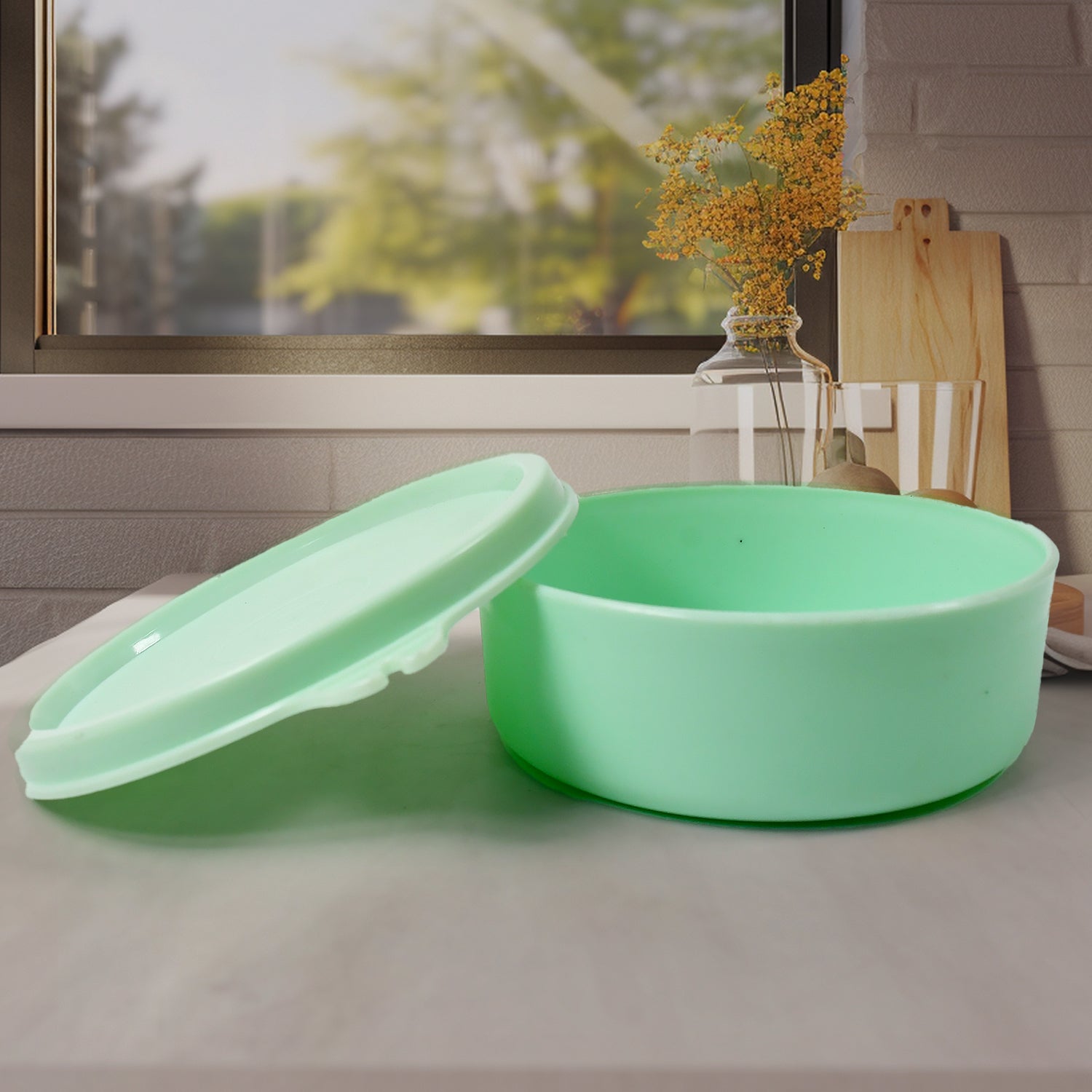 Ganesh 4In1 Tiffin Box-Lunch Box | 3 Stainless Steel Containers 300 Ml Approx & Plastic Salad Container 200 Ml Approx| Plastic lid Box | Round Zip Bag | Leak Proof | Microwave Safe for Office, College and School for Men, Women  Your Brand