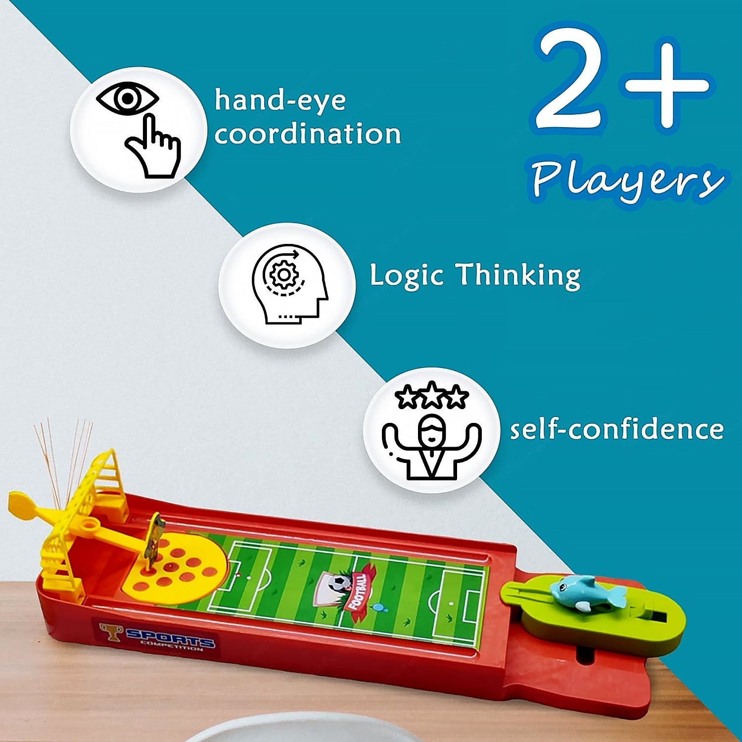 Mini Table Top Finger Football Game for Kids-Desktop Game for Kids & Adults, Fun Indoor Finger Bowling Game for Boys & Girls, Family Board Game Your Brand