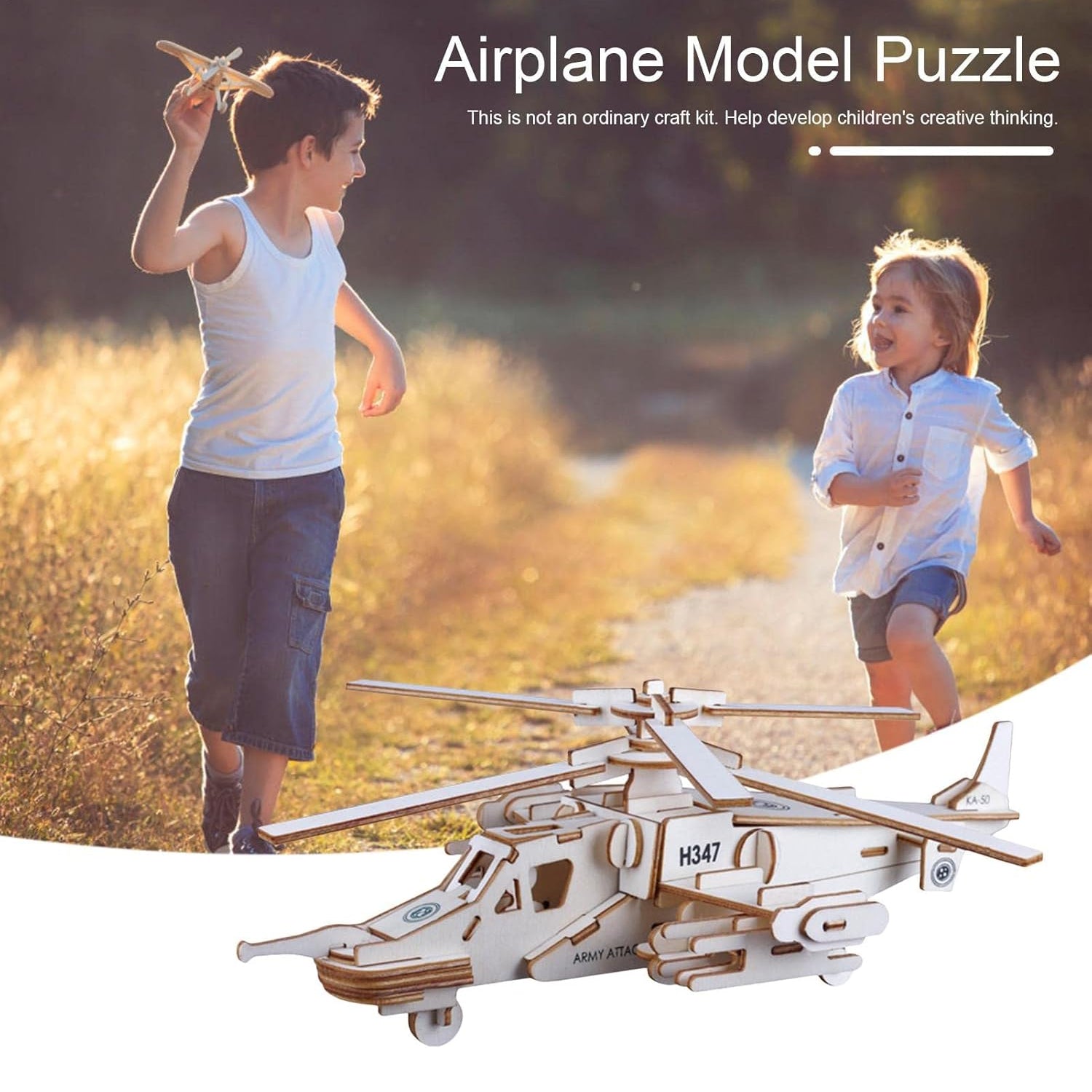 3D Wooden Aircraft Puzzle DIY Assembly Kit (Mix Design – 1 Set) Your Brand