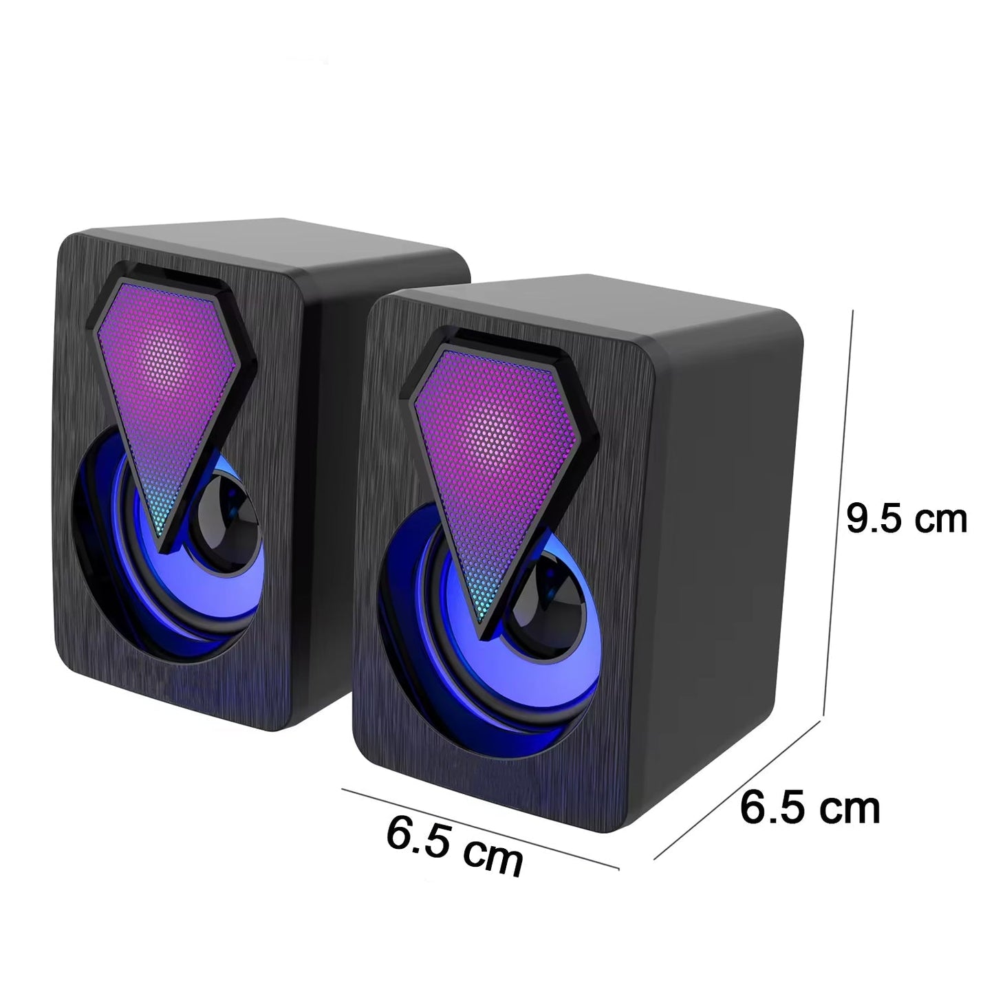RGB Desktop Speakers, Plug, and Play USB Powered Speaker (2 Pc Set) Your Brand
