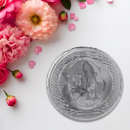 Ganesh Ji, Silver color Coin for Gift & Pooja | Silver Coin | Silver Coin / Diwali Gift (1 Pc / (Metal is not silver) Your Brand