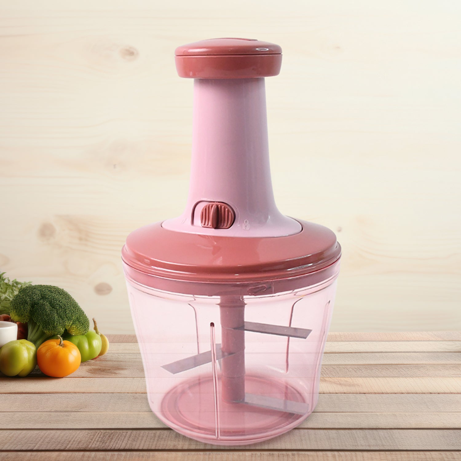 Apex  Quba Push Chopper with Stainless Steel Blades (1000ml) Your Brand