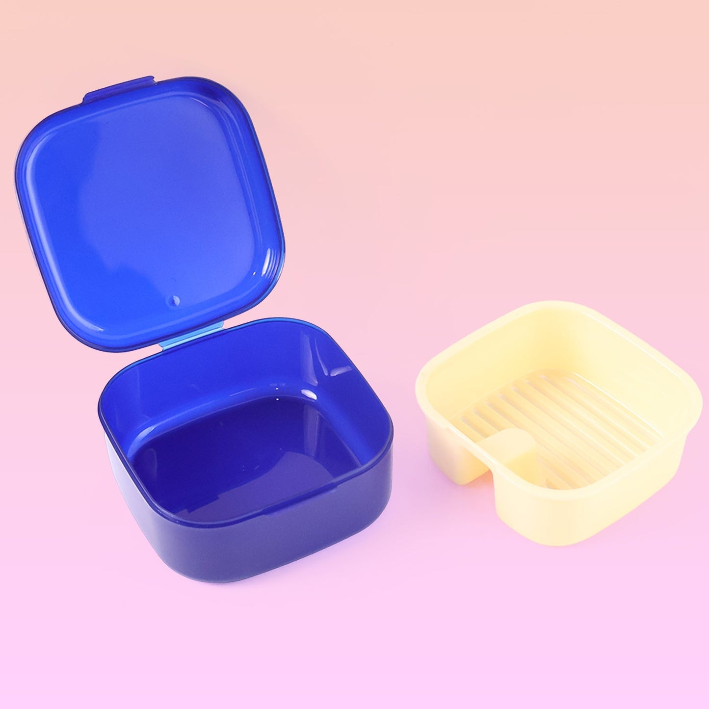 Blue Oblivion Multi-Purpose Storage Box with Lid, DENTURE CASE (1 Pc) Your Brand