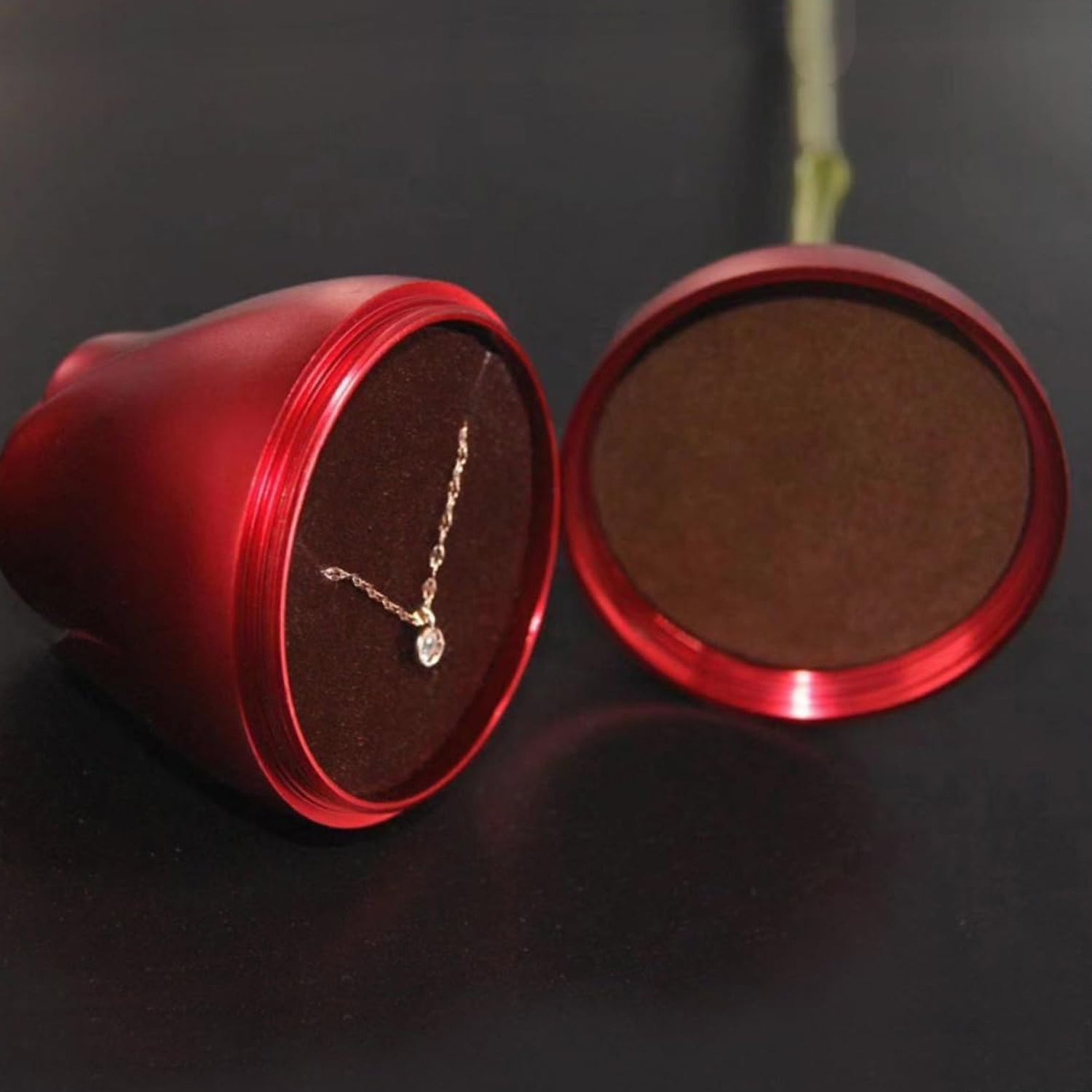 Metal Red Rose Couple Jewelry Box-Fancy Jewelry Box (1 Pc) Your Brand