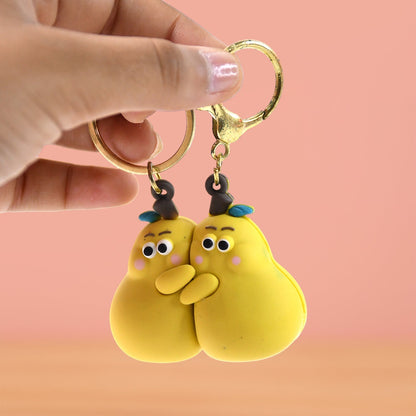 2-in-1 Cute Cartoon Couple Keychain Your Brand