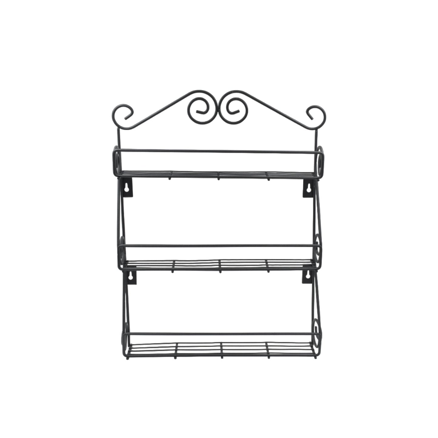 Big Wall Mounted Iron Wall Shelf with 3 Storage Racks for Kitchen, Pantry, Cabinet, Counter top or Free Standing, Rack Holder for Kitchen Your Brand