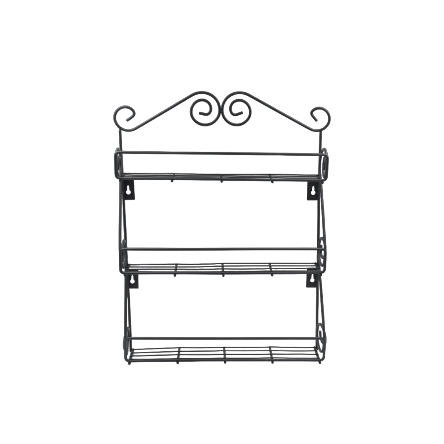 Big Wall Mounted Iron Wall Shelf with 3 Storage Racks for Kitchen, Pantry, Cabinet, Counter top or Free Standing, Rack Holder for Kitchen Your Brand