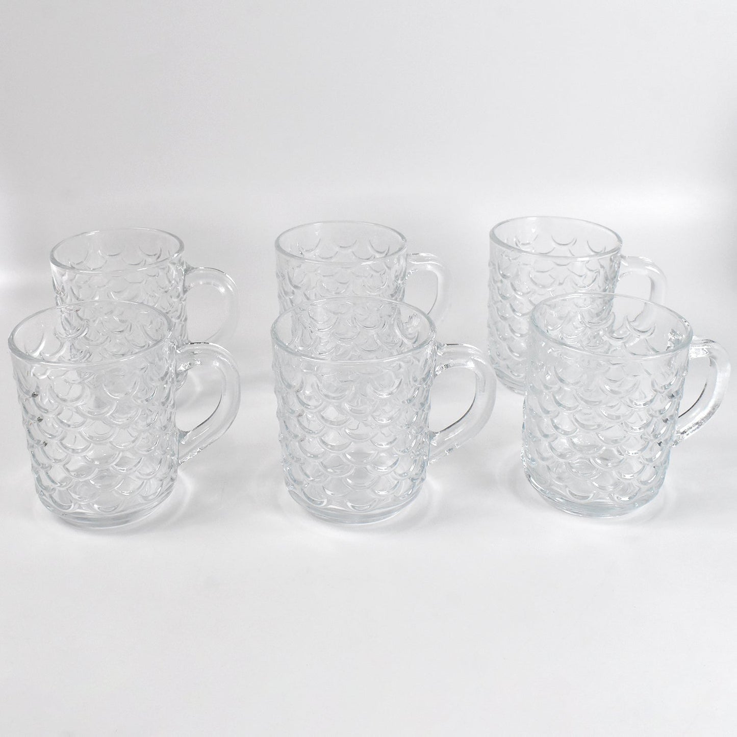 Glass Coffee & Tea Cup / Mug With Handle, Water glass (6 pcs Set / 225 ML) Your Brand