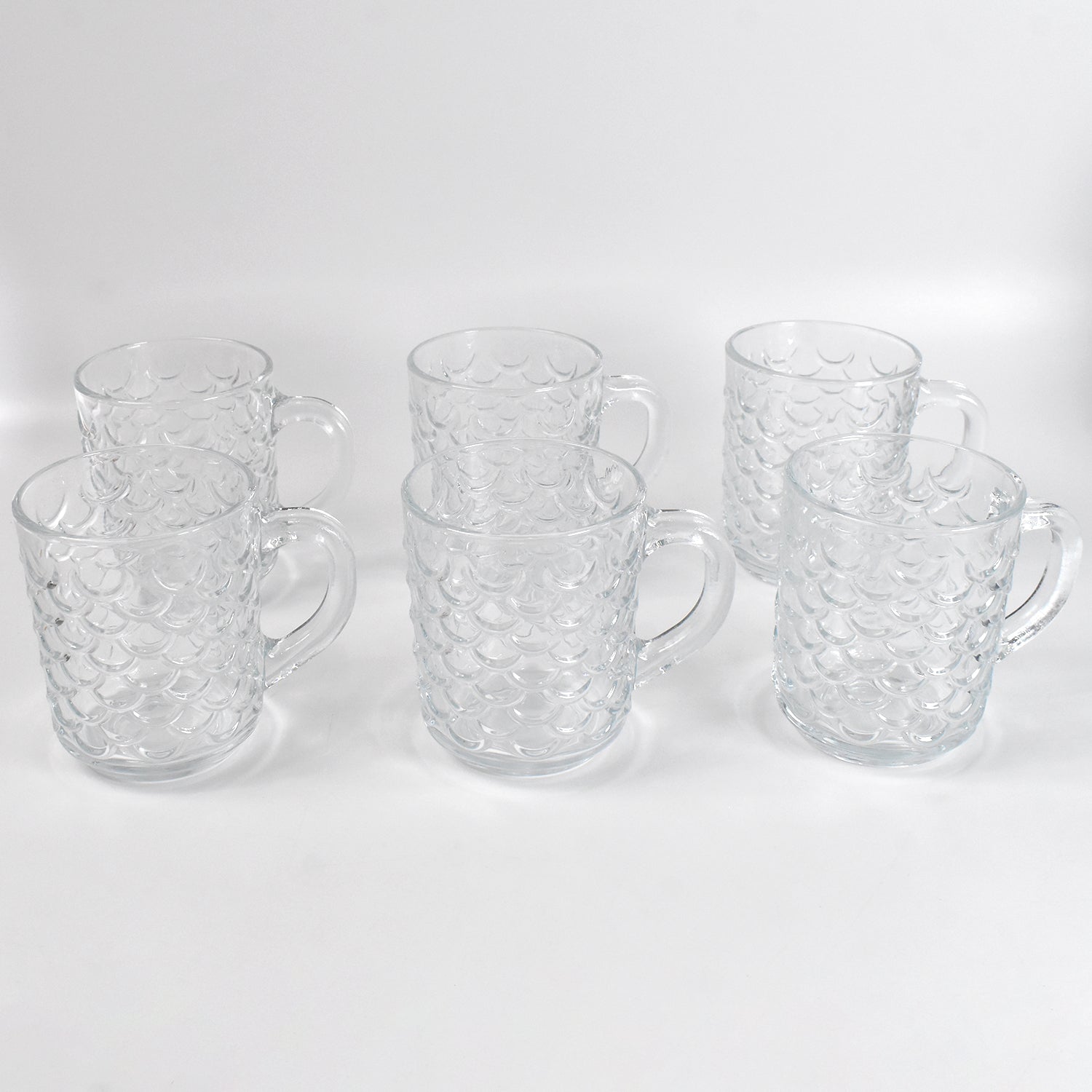 Glass Coffee & Tea Cup / Mug With Handle, Water glass (6 pcs Set / 225 ML) Your Brand