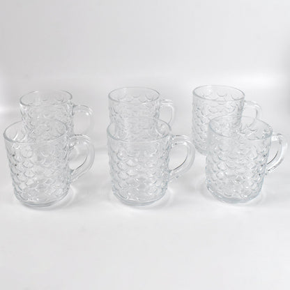 Glass Coffee & Tea Cup / Mug With Handle, Water glass (6 pcs Set / 225 ML) Your Brand