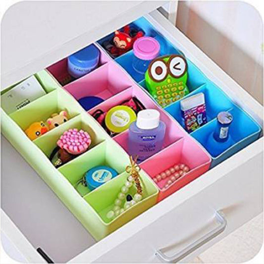 Desktop Storage Organizer Box Set - 5 Grid Compartments for Clothing, Underwear, Socks & Ties (4-Piece) Your Brand