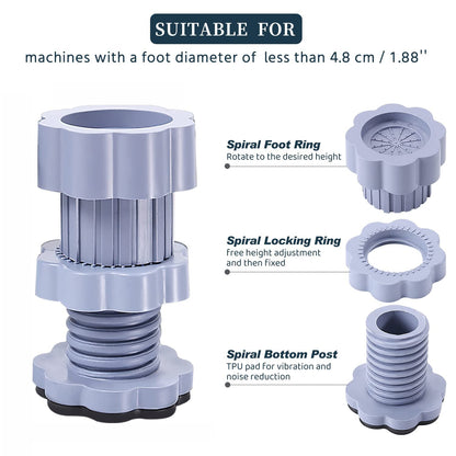 Washing machine support, anti vibration washing machine support adjustable washer anti vibrasion pads, washer & dryer pedestals, Washing Machine Accessory Anti- Skid Pad PVC Lifting Pad Non-Slip ( 1 Pc ) Your Brand