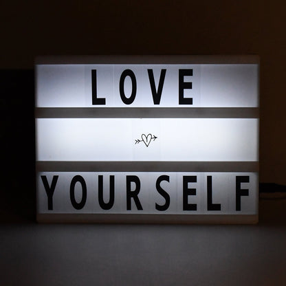Black Mini A6 Magnetic Cinematic Light Box with 82 Characters and 10 Emojis  (1 Set) Your Brand