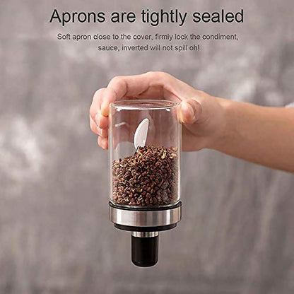 Transparent Glass Oil Dispenser 500 ML Bottle Set of 2, Spice Jar 250 ML Set of 3, Oil Bottle for Kitchen, Oil & Vinegar Storage Glass Bottle, Glass Container for Spice, Masala (5 Pcs Set) Your Brand