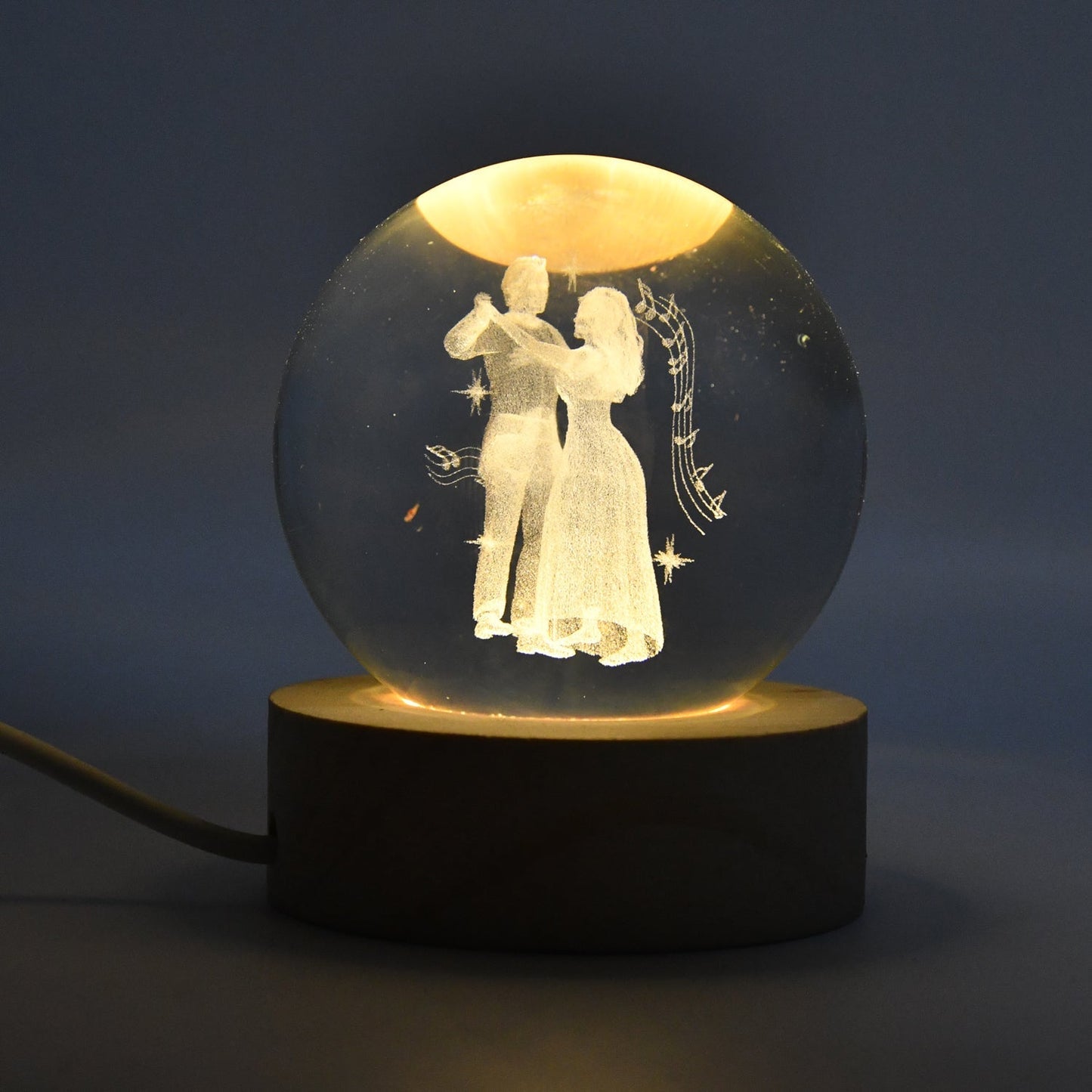 3D Crystal Ball lamps With Base (1 Pc) Your Brand