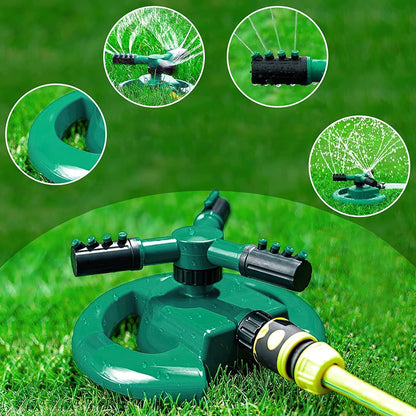 3 Arm 360° Sector Rotating Water Sprinkler Garden Pipe Hose Irrigation Yard Your Brand