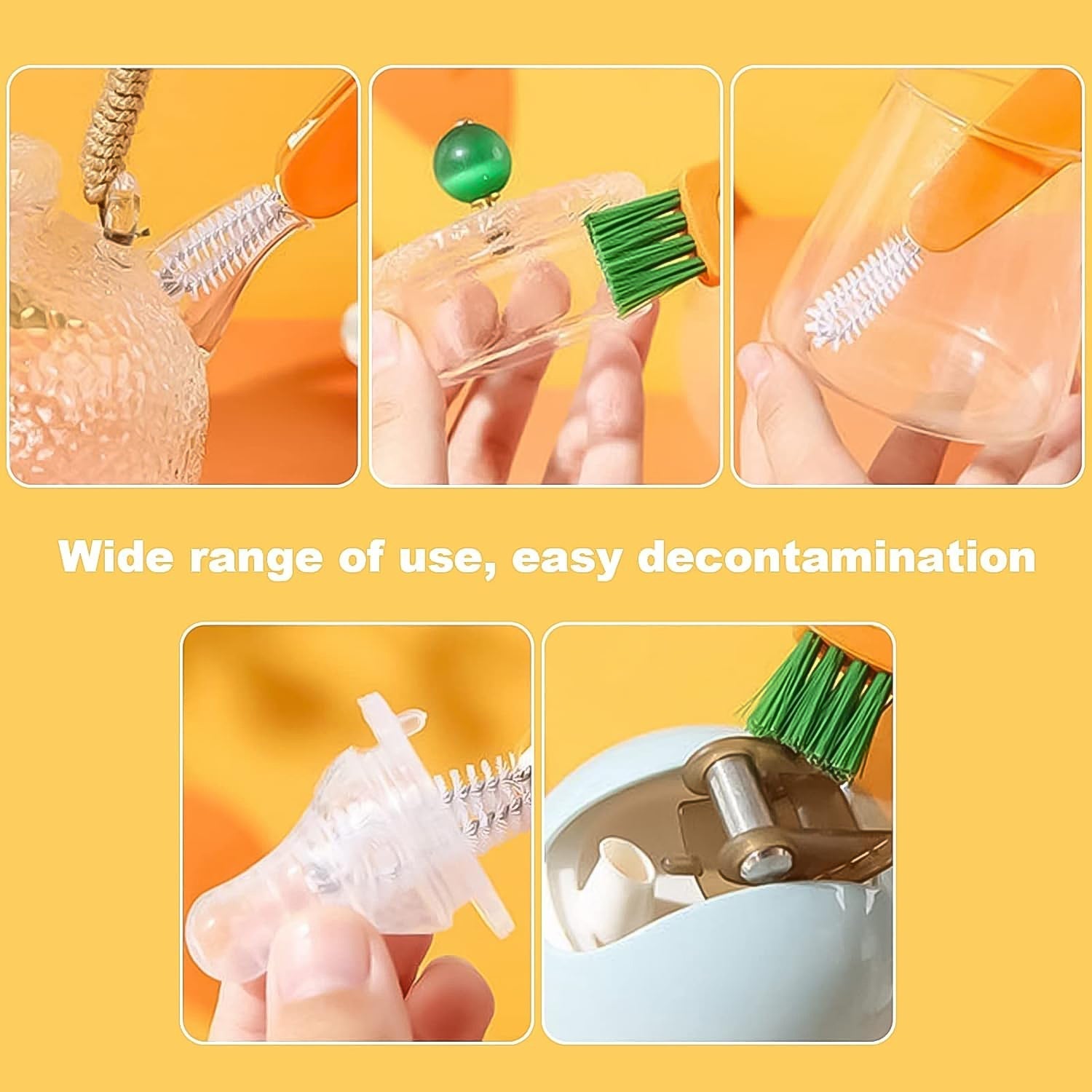 3-in-1 Multifunctional Cleaning Brush Set – Mini Bottle, Cup & Lid Cleaner (1 Pc) Your Brand