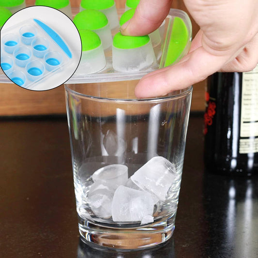 Smart Push  Out Round  Shape Mini Ice Cube Trays with Flexible Silicone Bottom | Round Shape Silicone Chocolate Mold Maker Ice Cube Tray Freeze Mold Your Brand