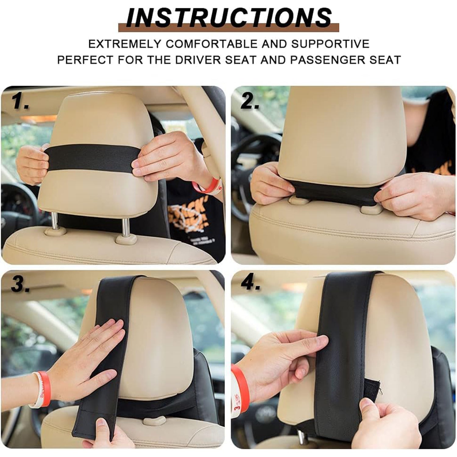 Say Goodbye to Neck Pain: Memory Foam Car Neck Pillow for Drivers (1 Pc, Mix Color) Your Brand
