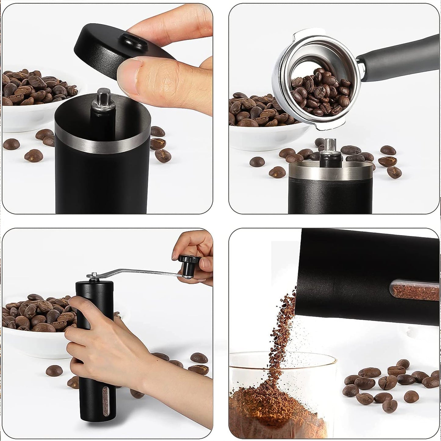 Portable Stainless Steel Manual Coffee Grinder (1 Pc) Your Brand