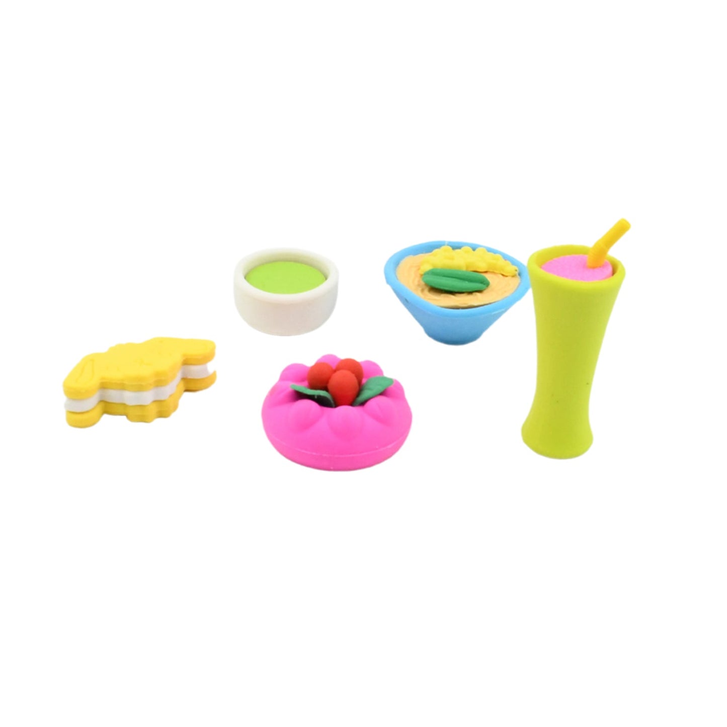3D Mix Design Fancy & Stylish Colorful Erasers – Cute Novelty Eraser Set for Kids & School Prize (1 Set) Your Brand