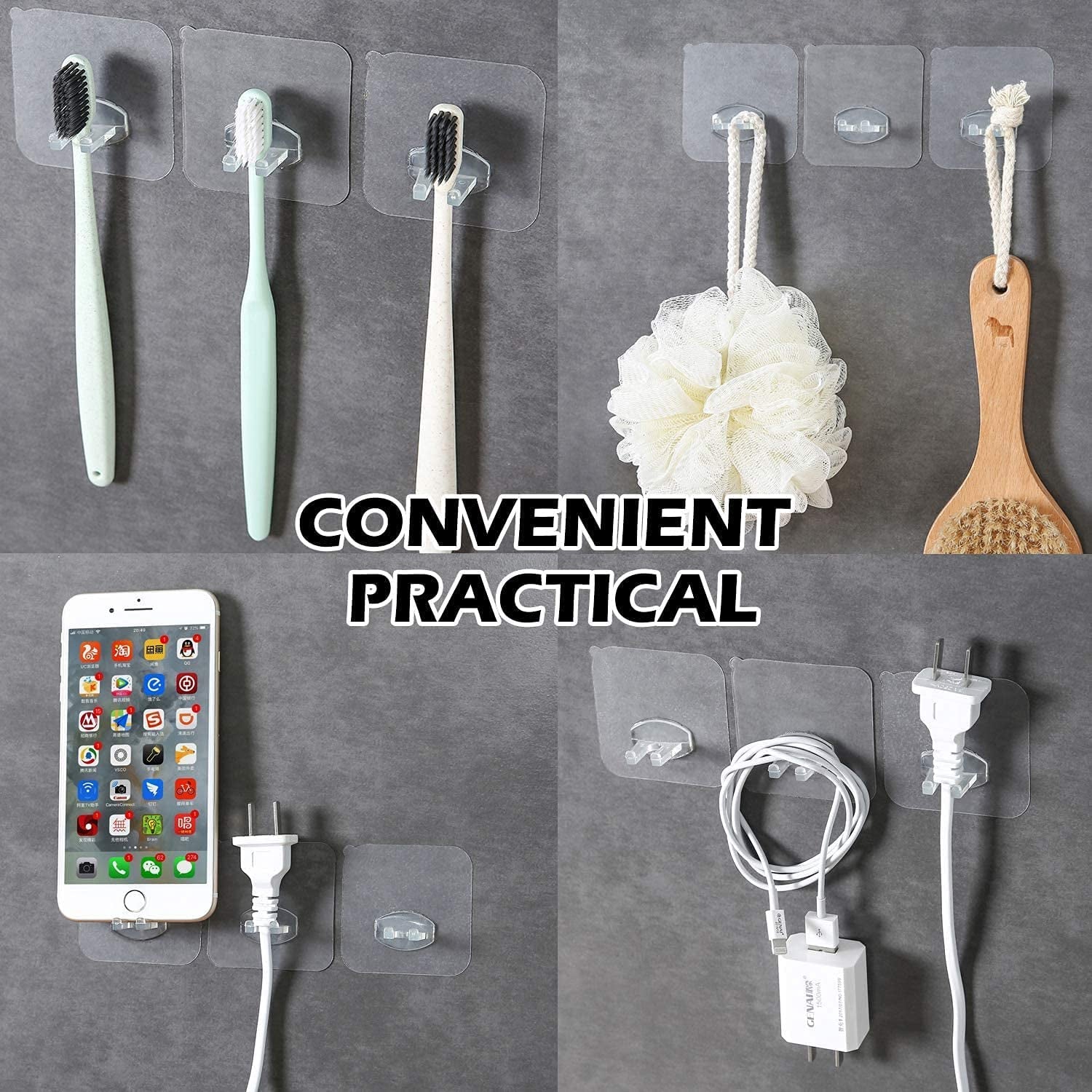 Transparent Self-Adhesive Wall Hook – Drill-Free, Waterproof & Oil-Proof for Toothbrush, Socket (1 Pc) Your Brand