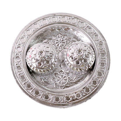 Round Shape Special Puja Thali, Kumkum Thali Holder (1 Pc / Small) Your Brand