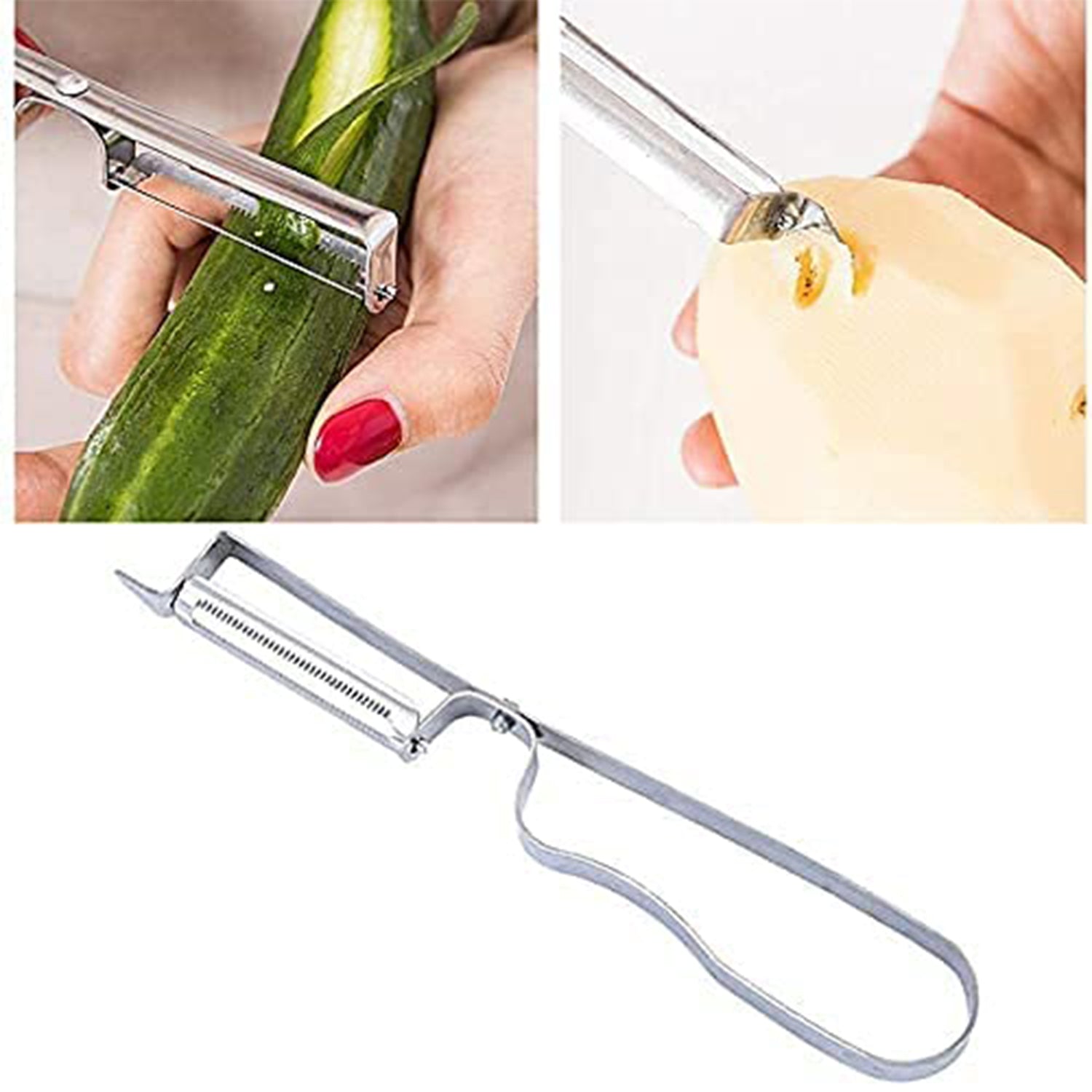 3 In 1 Stainless Steel Vegetable and Fruit Peeler Set (3 Pcs Set) Your Brand