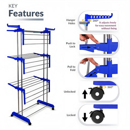 Foldable Stainless Steel Clothes Drying Stand Rack Your Brand