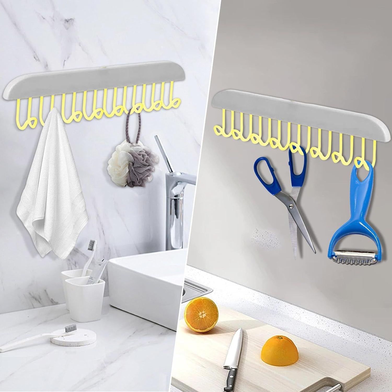 Plastic Organizer Hanger 360 Degree Rotatable Clothes Multifunctional with 8 Hooks Heavy Duty Clothing Tank Top Belt Towel Drying Rack Holder (1 pc) Your Brand