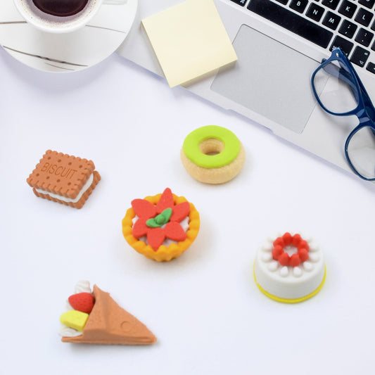 3D Fast Food Erasers Set, Cute Mini Colorful Erasers for Kids Gift & School (5 Pcs) Your Brand