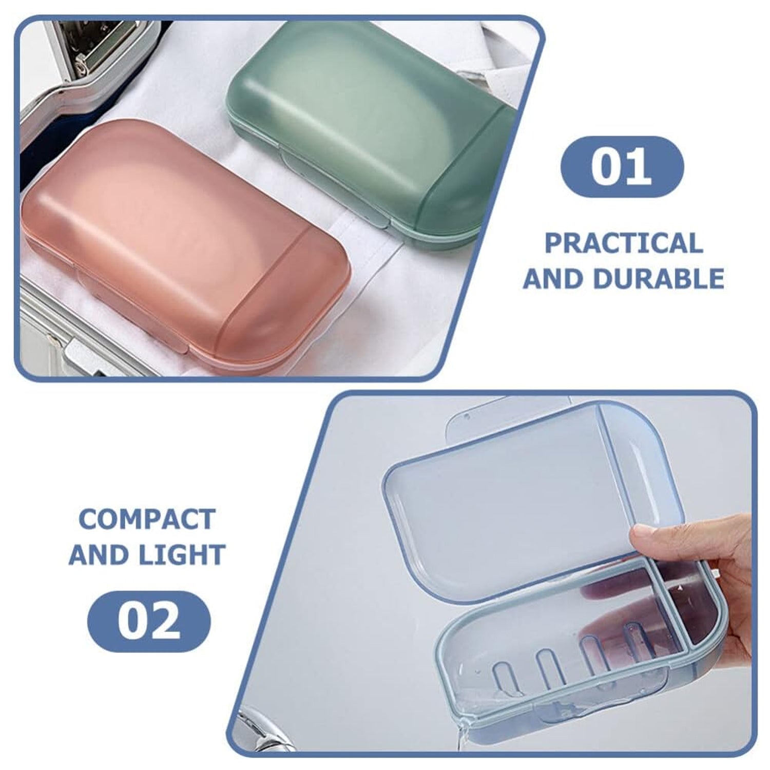 Travel Soap Container, Soap Travel Case with Lid ,Sabudani (1 Pc) Your Brand