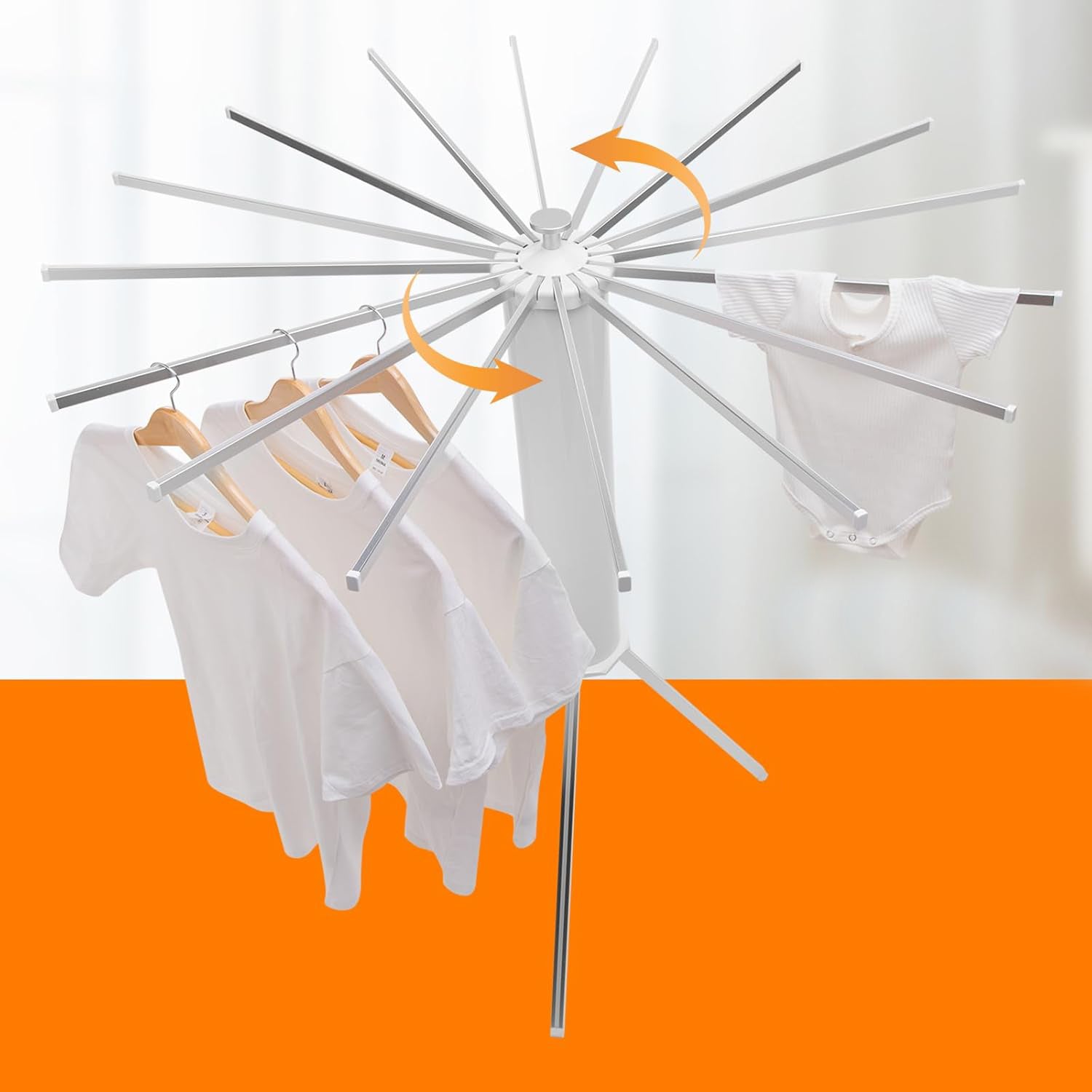 Foldable Rotary Clothes Drying Rack Stand (1 Pc) Your Brand