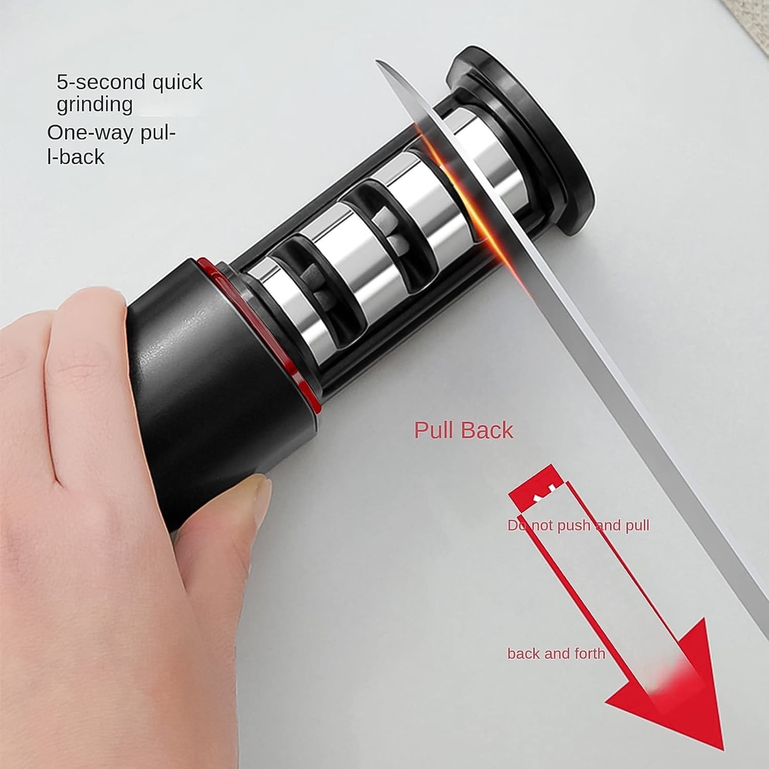 3-Stage Knife Sharpener, Knife grinder Three-sided blade for both water (1 Pc) Your Brand