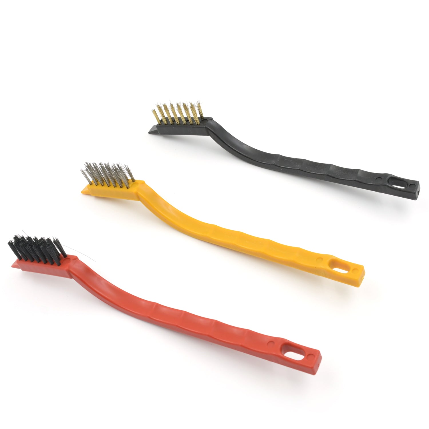 Mini Wire Brush Set - Brass, Nylon, Steel for Cleaning & Rust Removal (3 Pcs Set) Your Brand