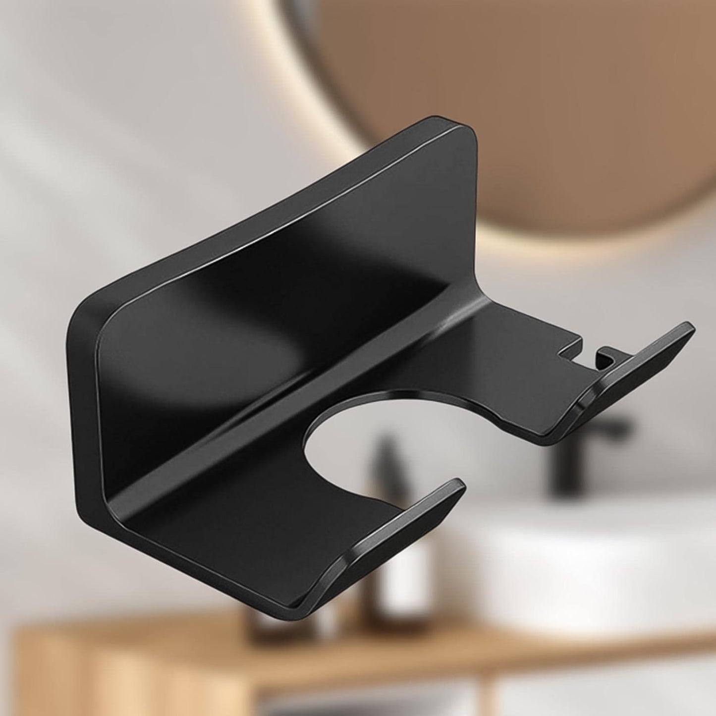 Hair Dryer Holder Wall Mounted Space Plastic Drill Blow Dryer Organizer Rack for Hair Tool Bedroom Bathroom Your Brand