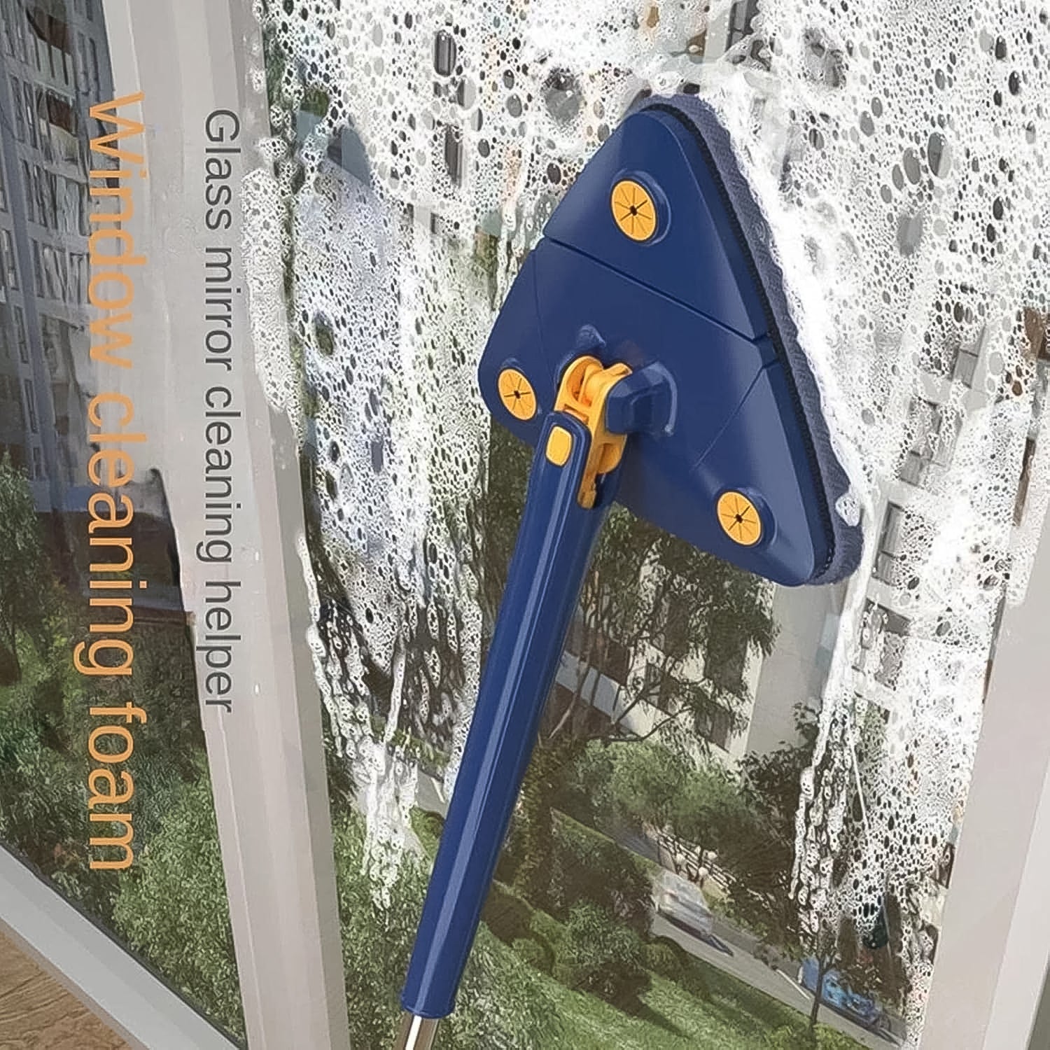 360° Rotatable Mop Triangle Mop with Long Handle (1 Pc / 113 Cm) Your Brand