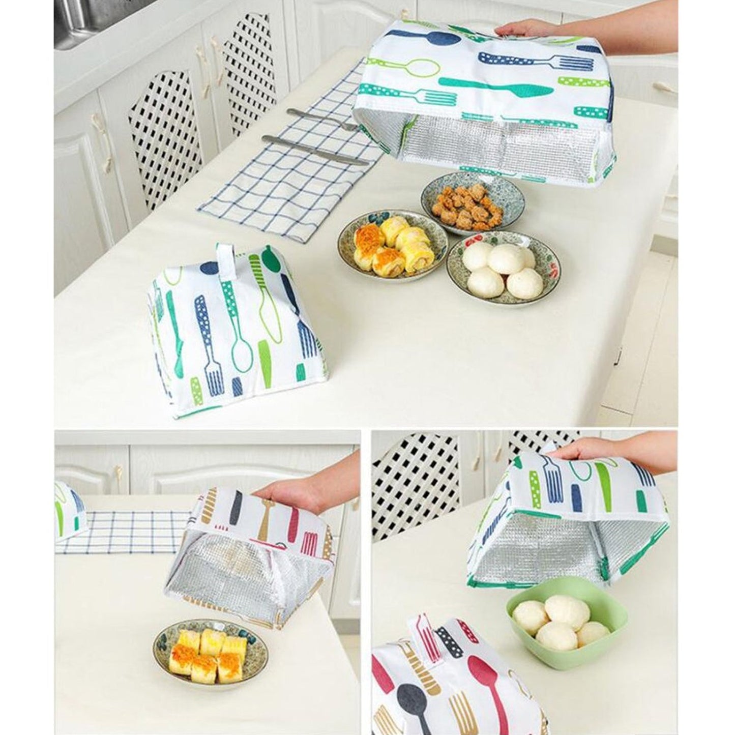 Foldable Food Covers, Kitchen Lid Foldable Cover (1 Pc / Small) Your Brand