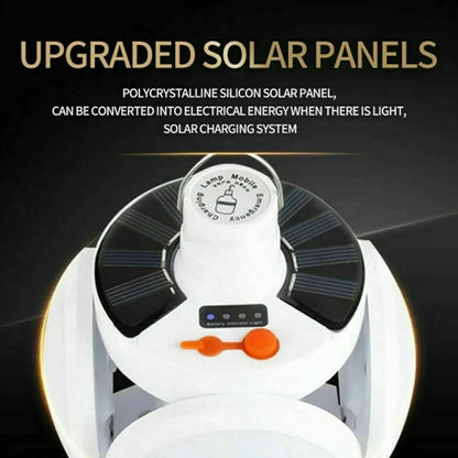 Solar Multi-Functional Emergency LED Light – USB Rechargeable, 5 Modes, Foldable, SOS & IP65 Waterproof Your Brand