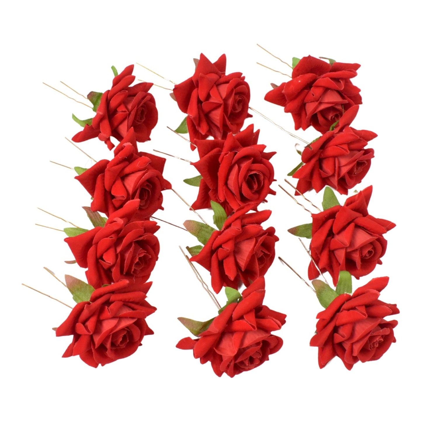 Hair Clip Red Rose Bridal Hair Pins Rose (12 Pcs Set / Red Color Only), Hair accessories Your Brand