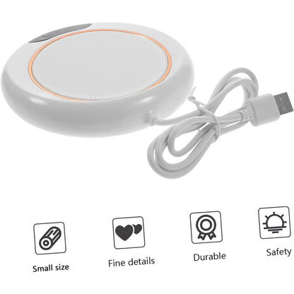 USB Warm Coaster Heated Coffee Mug Portable Office Desk Portable Cup, Heater Coffee Mug Warmer Electric Cup Warmer (1 Pc) Your Brand