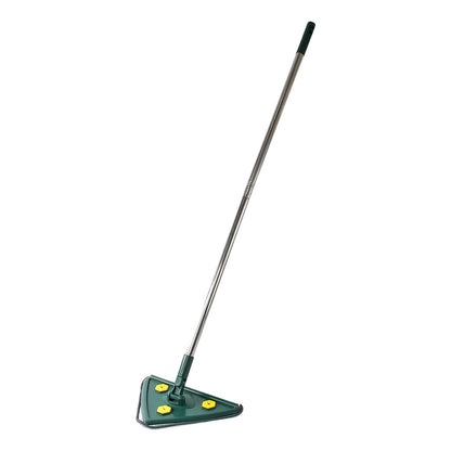2-in-1 Extendable Triangle Mop – Retractable, 360° Rotating, Telescopic & Reusable Mop Heads (1 Pc) Your Brand