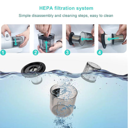 Powerful Suction Portable Handheld Vacuum Cleaner - Low Noise Vacuum Cleaner for Bed - Cordless Vacuum Cleaner for Car Seat Crevices Pillows, Mattresses, Sofas Wireless Anti Dust and Mite Cleaner Your Brand