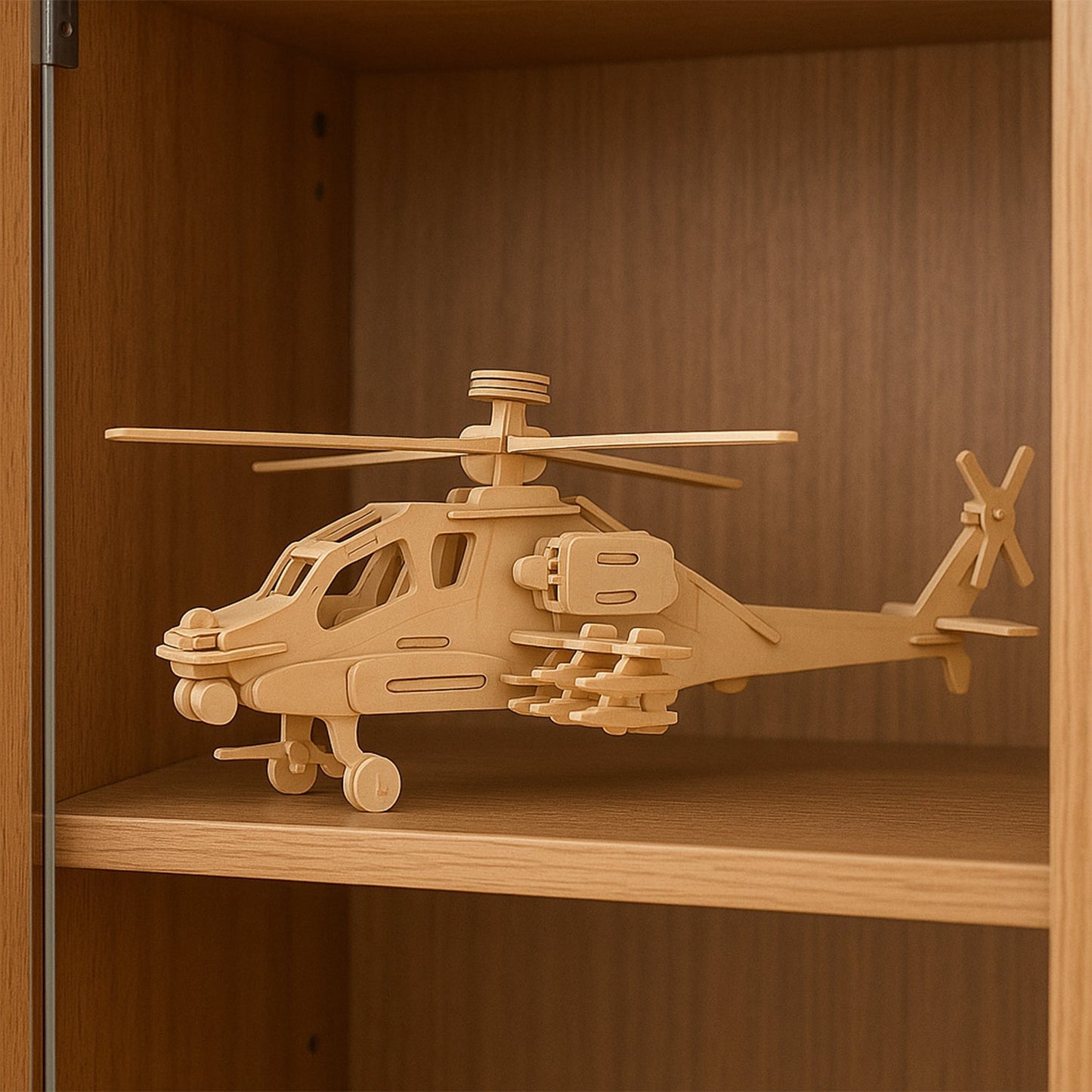 3D Wooden Helicopter Puzzle DIY Model Kit (1 Set) Your Brand