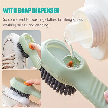Multifunctional Scrubbing Brush with Liquid / Soap Dispenser, Cleaning Brush with Liquid / Soap Dispenser, Shoe Brush for Cleaning, Cloth Cleaning Brush with Handle Liquid Shoe Brush For Shoe Clothes (1 Pc) Your Brand