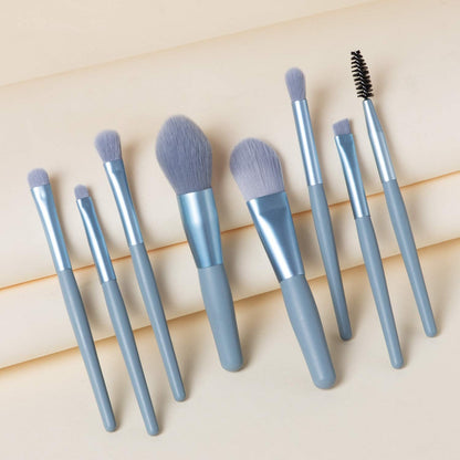 8-Piece Mini Makeup Brush Kit – Portable Premium Synthetic Set with Case (Mix Colors) Your Brand