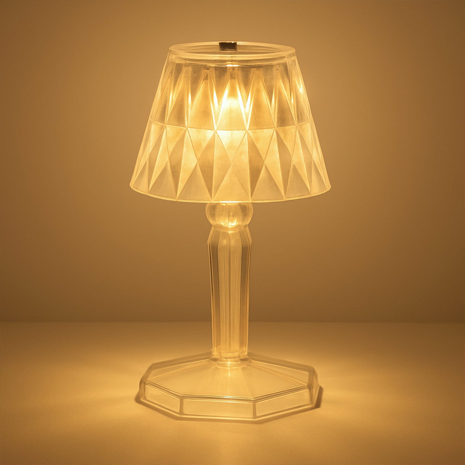 2in1 Transparent Mini Crystal Table Lamp with Reflection Light Your Brand