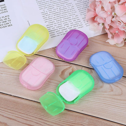 Travel Paper Soap Sheet with Mini Box (20 Sheets in a Pack Approx / Mix Color) Your Brand