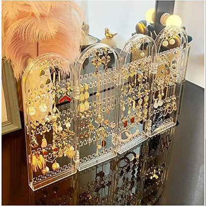 4 Folding Storage Hanger Acrylic Earring Screen Holder Display Stand Clear (1 Set) Your Brand