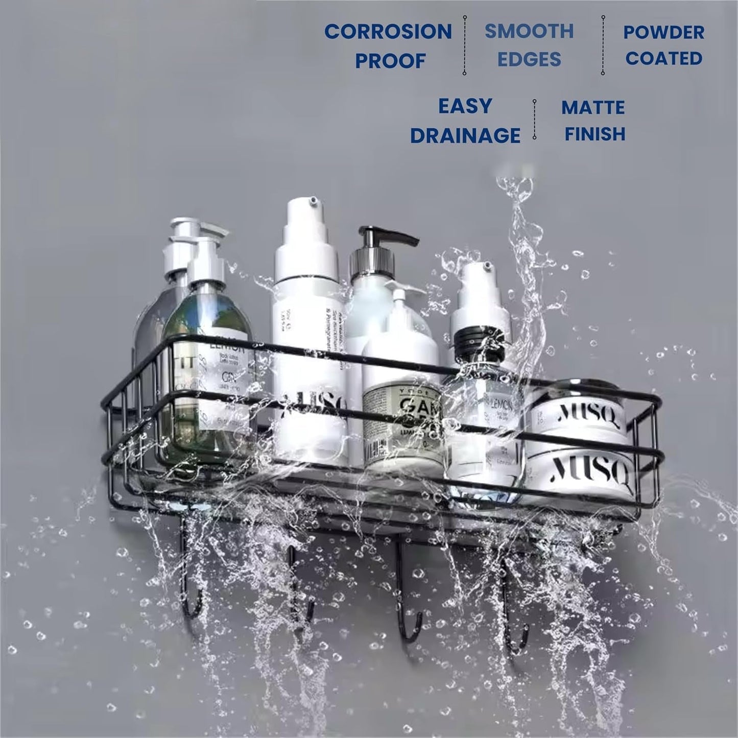 3 in 1 Shower Shelf Rack for storing and holding various household stuffs and items etc. Your Brand